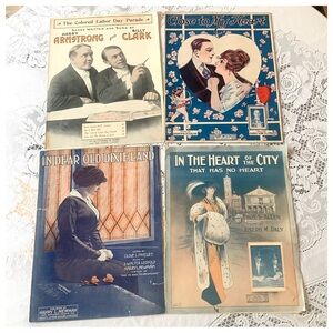 Music Sheets Antique Vintage Lot Of 21 In Great Gently Used Condition